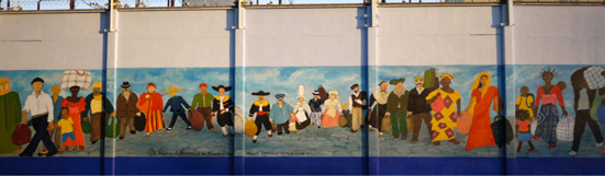fresque de la rue Pierre Boudou à Asnières sur Seine