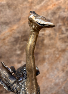 tête d'autruche en bronze